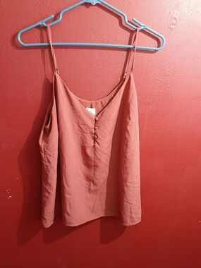 a new day Terracotta Button-Front Spaghetti Strap Cami